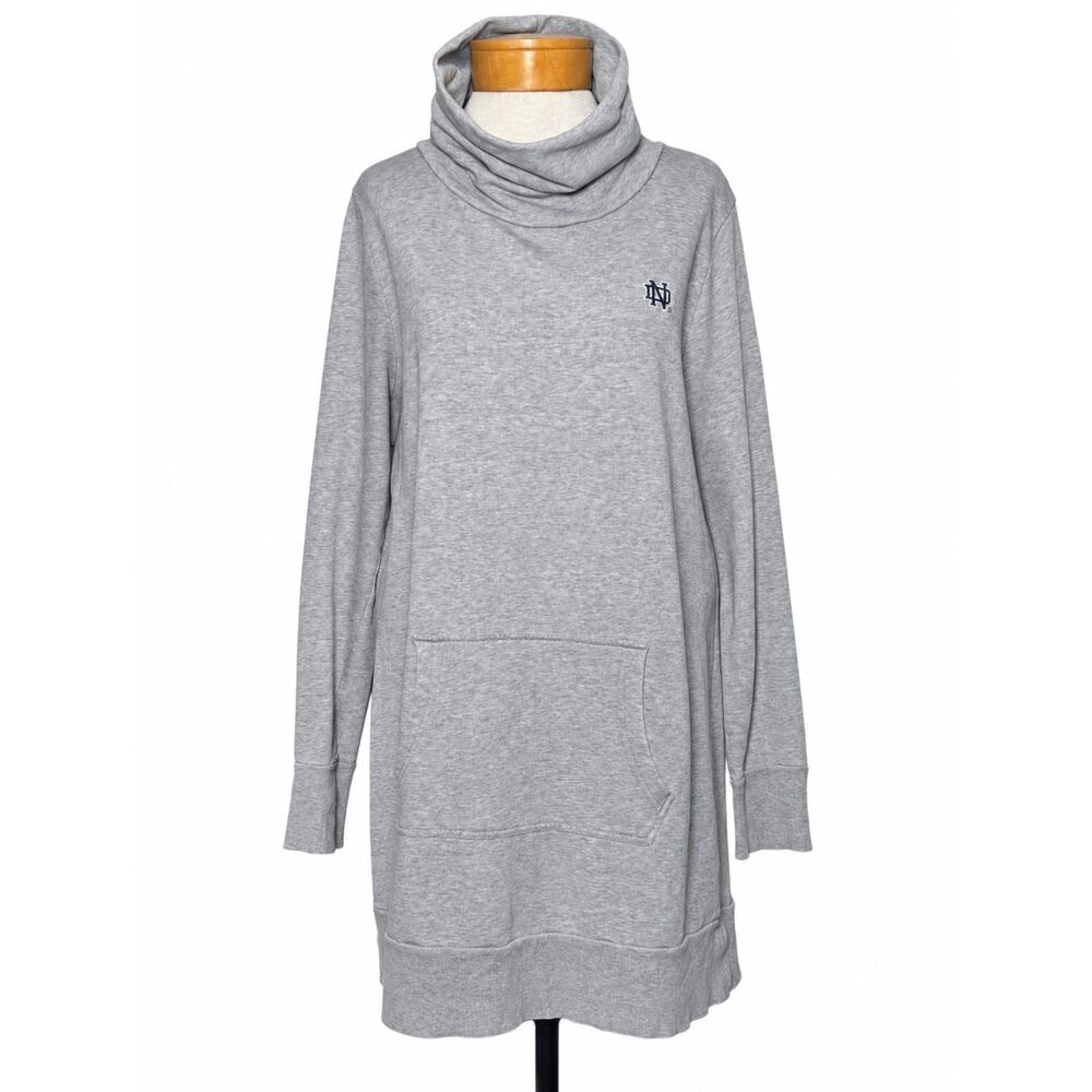 Cutter & Buck Notre Dame Fighting Irish Sweatshirt Dress Grey Funnel Neck XL